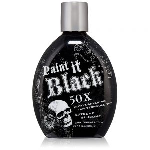 Featured image of the front of the Millennium Tanning Paint It Black 50X bottle